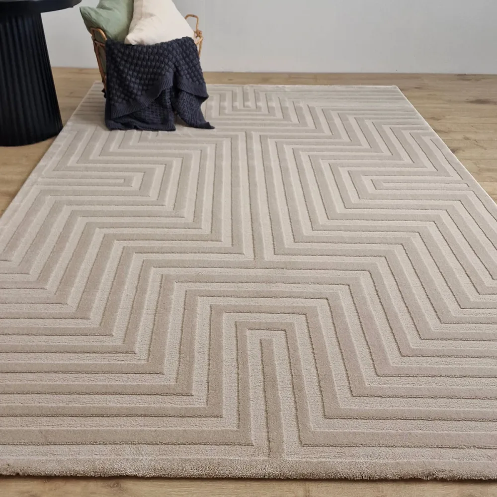 Ritz Romb Linne Wiltonmatta Beige, 160x230cm | Stuvbutiken - Bild 3