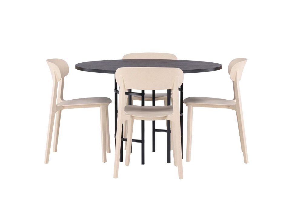 Copenhagen Matgrupp 115 cm Rund med 4 Åstol stolar