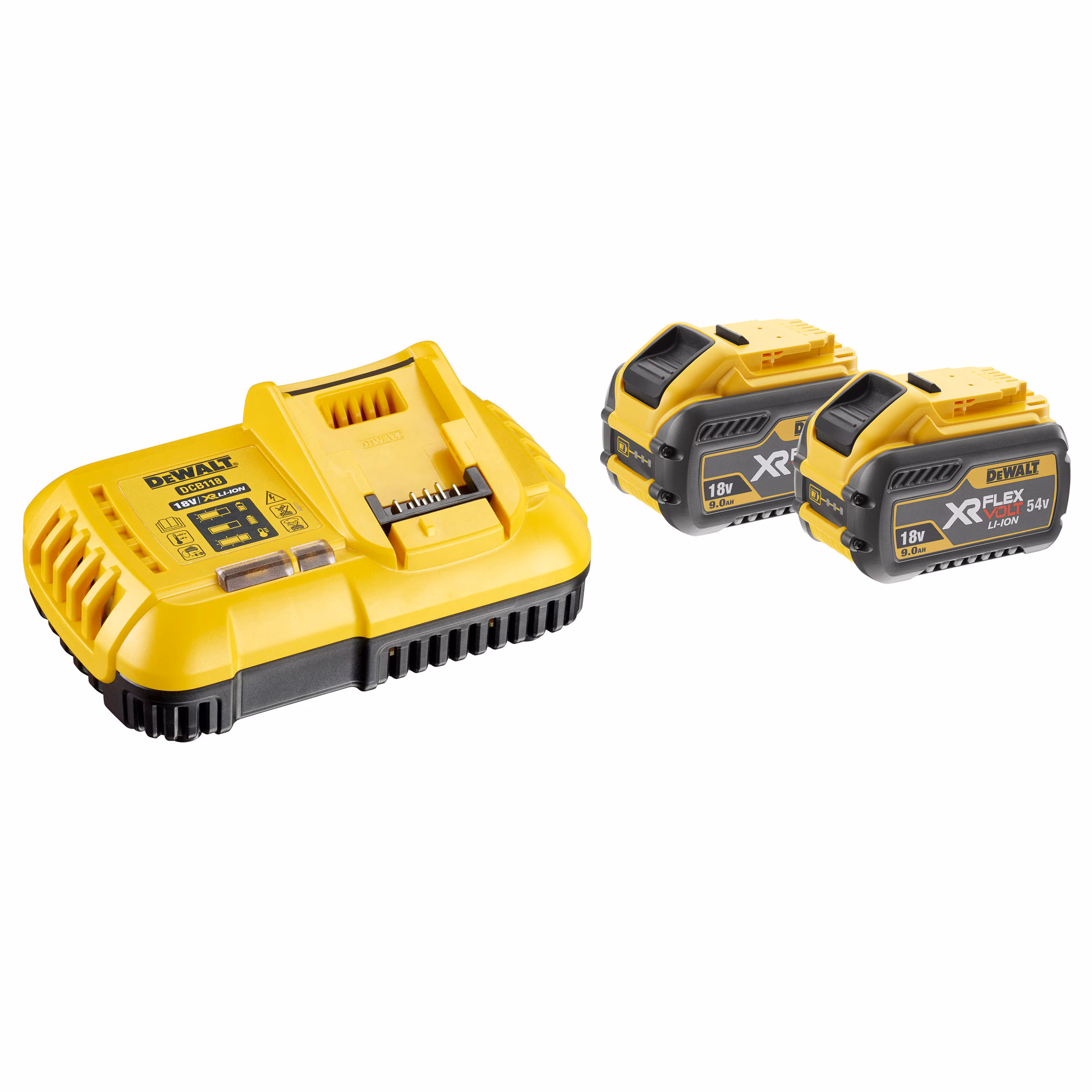 Kjøp Dewalt Batterikitt DCB118X2-QW 54V, 2 stk 9,0Ah-batteri & lader
