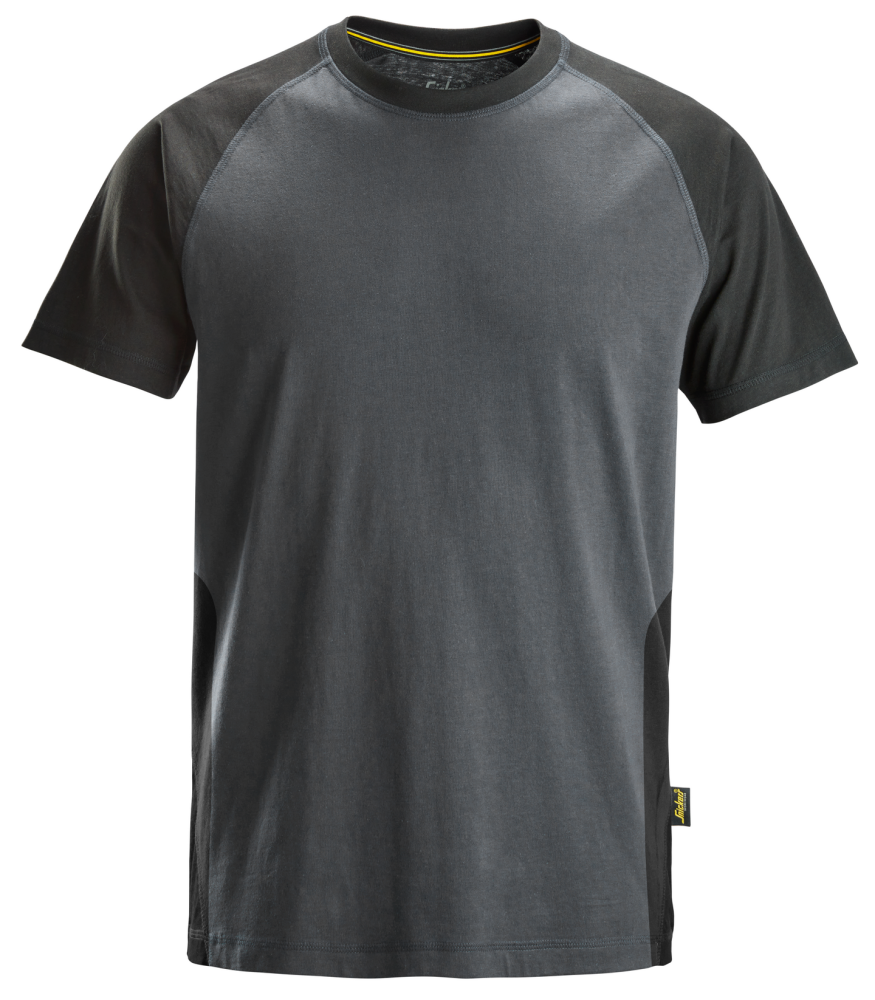 T-SHIRT TVÅFÄRGAD STÅLGRÅ/SVART STL 5XL