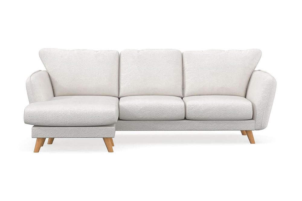 Trend Lyx 3-sits Vänstervänd L-formad Divansoffa i Bouclé