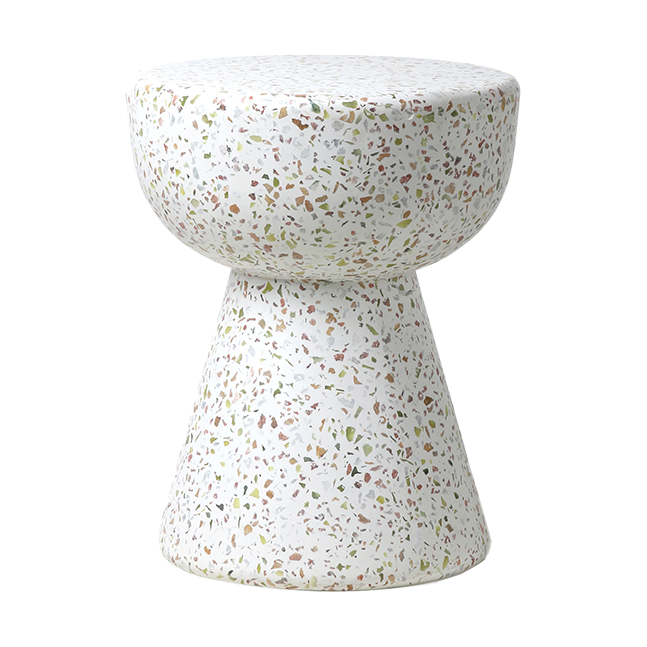 Terrazzo sidobord Ø35 cm, Terrazzo multicolour