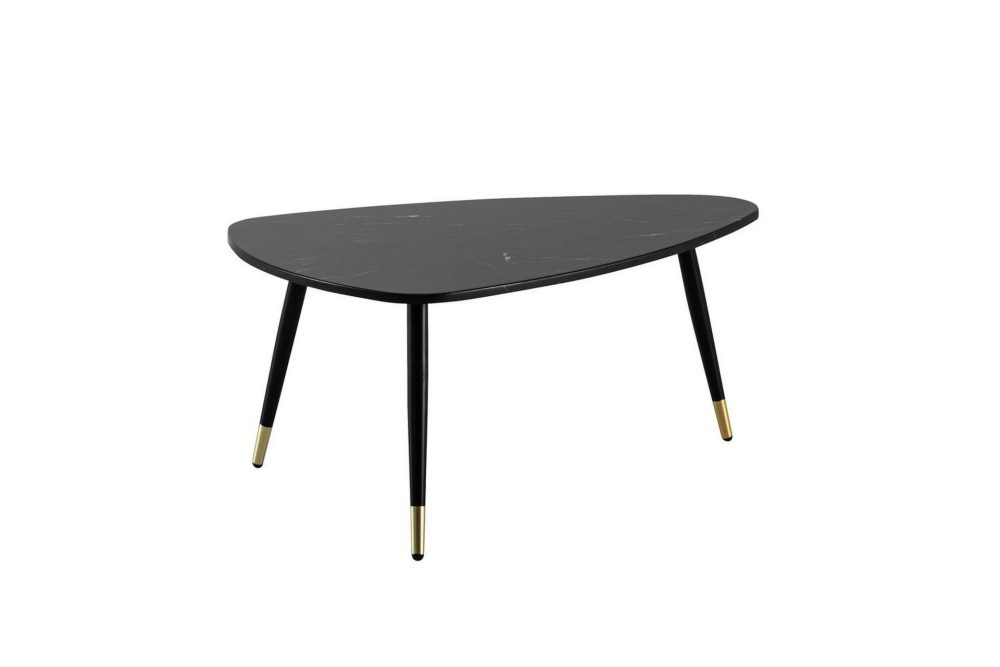 Soffbord Wohnling marmorutseende 90 cm, triangulär modern stil Marmor Svart