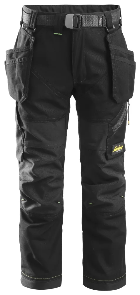 Snickers Workwear 7505 FlexiWork Arbetsbyxa för junior, svart 104