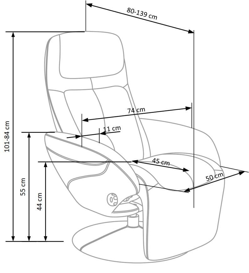 Reclinerfåtölj i beige PU