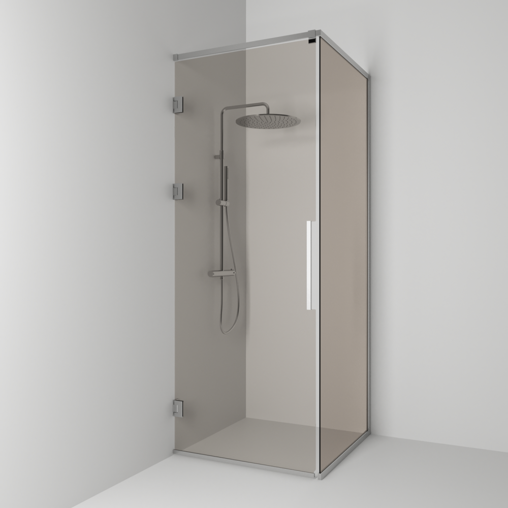 HÖRNDUSCH SVEDBERGS LANGFOSS RAK/FAST ALU MATT BRONSGLAS 90X230X82CM