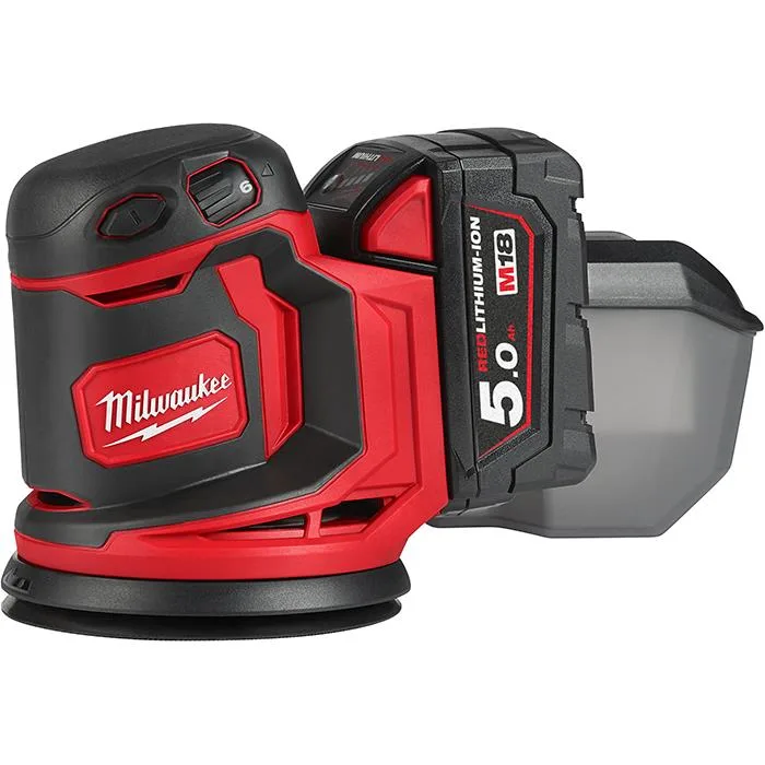 Milwaukee M18 BOS125-502B Excenterslip med batteri och laddare