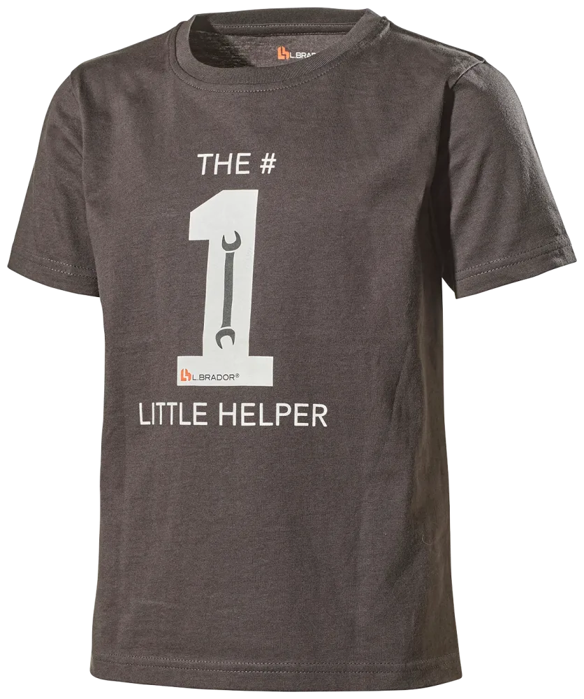 L.Brador 6066B T-shirt för barn, grå 122/128
