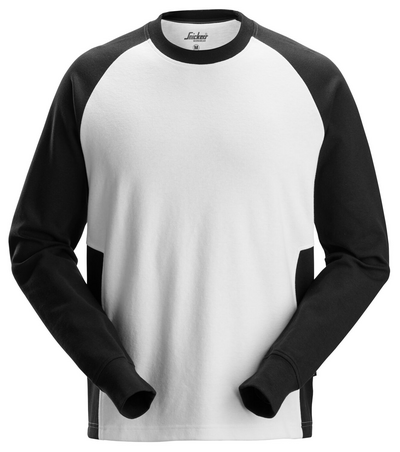 SWEATSHIRT SNICKERS WORKWEAR 2840 VIT/SVART XL, TVÅFÄRGAD
