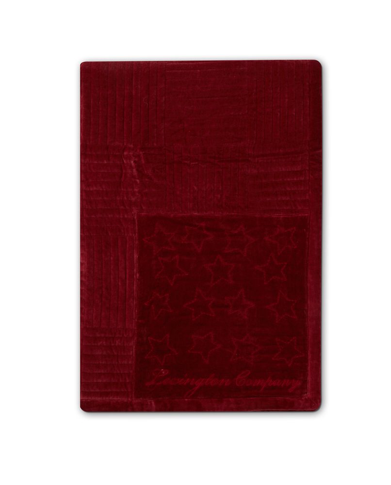 Quilted Cotton Velvet Star överkast 240x260 cm, Red