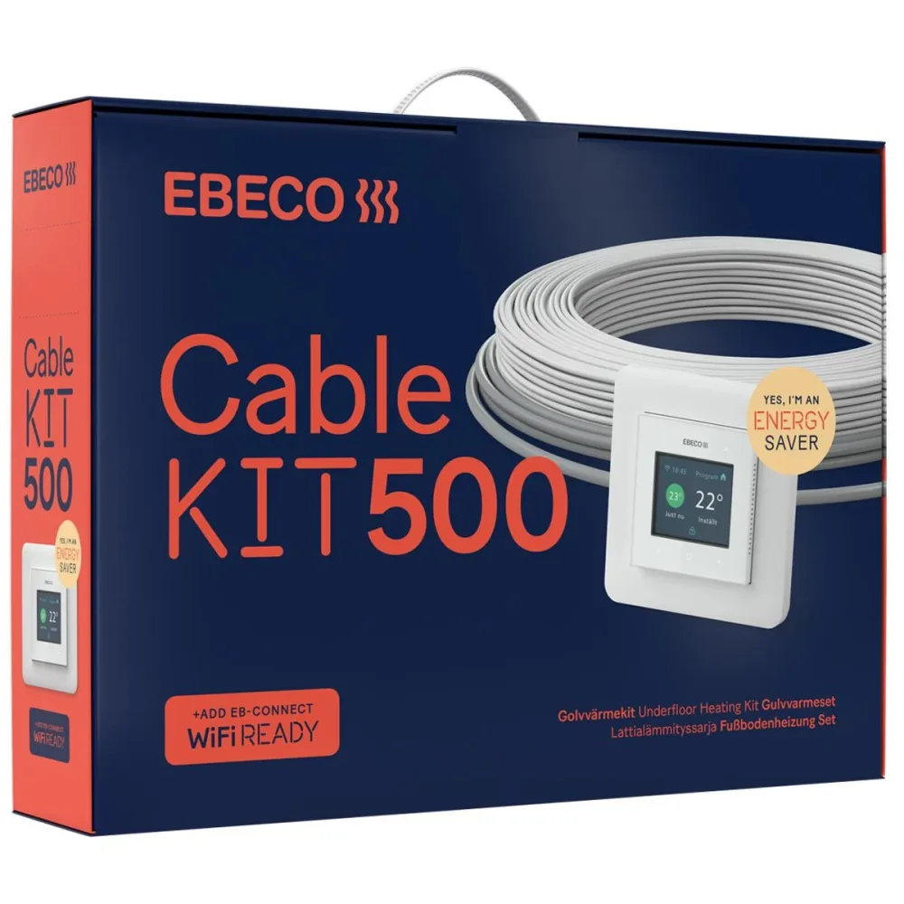 Ebeco Cable Kit 500 Golvvärmekit med värmekabel och termostat 58 m, 650 W