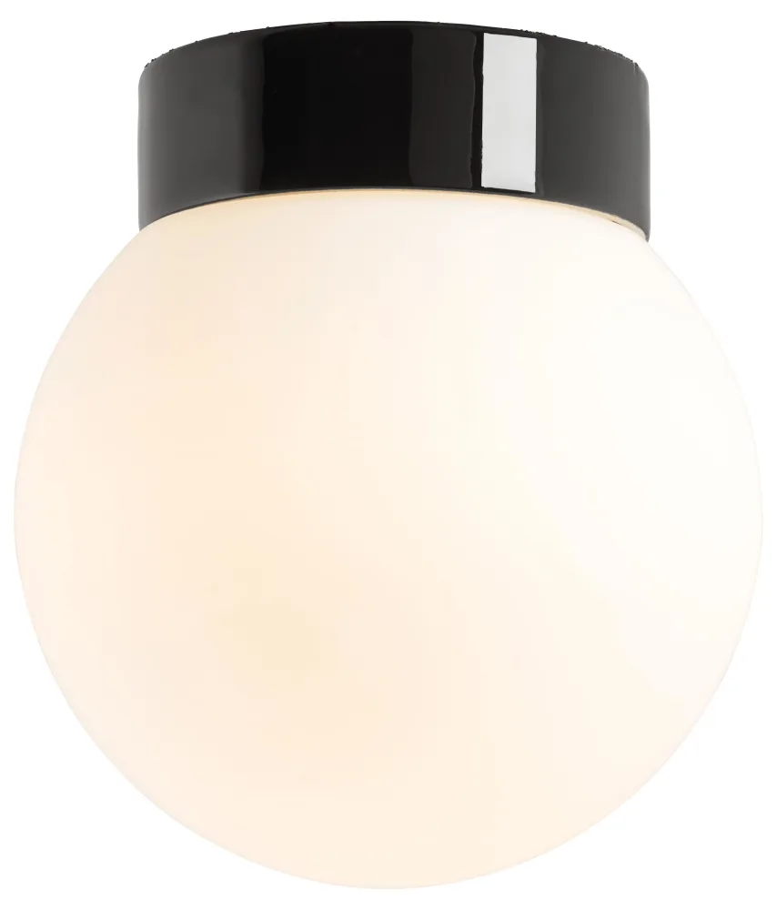 Ifö CLASSIC GLOBE 200 Takarmatur rak, IP44, E27 Blank svart - Bild 2