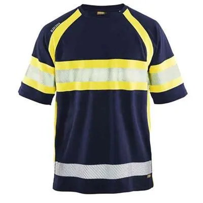 Blåkläder 3337105189336XL T-shirt marinblå/varselgul, UV-skyddad Marinblå/Varselgul