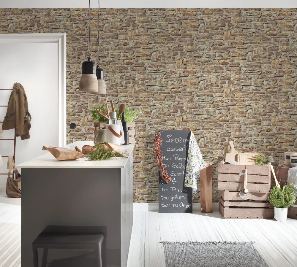 Living Walls Best of Wood´n Stone III T8151 Tapet Grå/brun