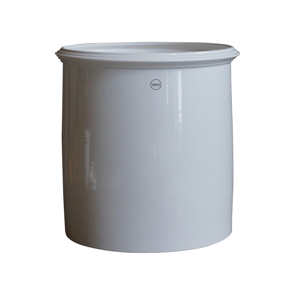 Kruset kruka blank vit, XL Ø34 cm