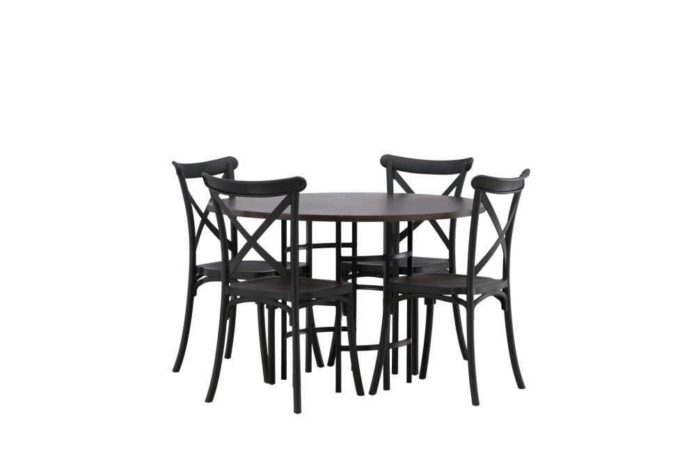 Kavenhamn Matgrupp 115 cm Rund med 4 Crosett stolar