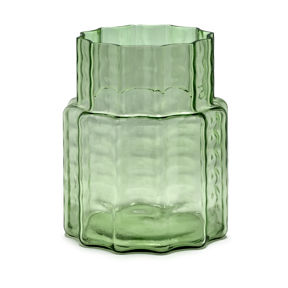 Waves 04 vas Ø18x21 cm, Green-clear