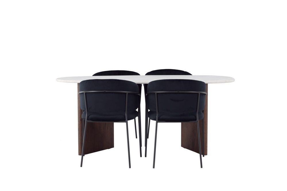 Grönvik Matgrupp 180 cm Oval med 4 Selma Stolar
