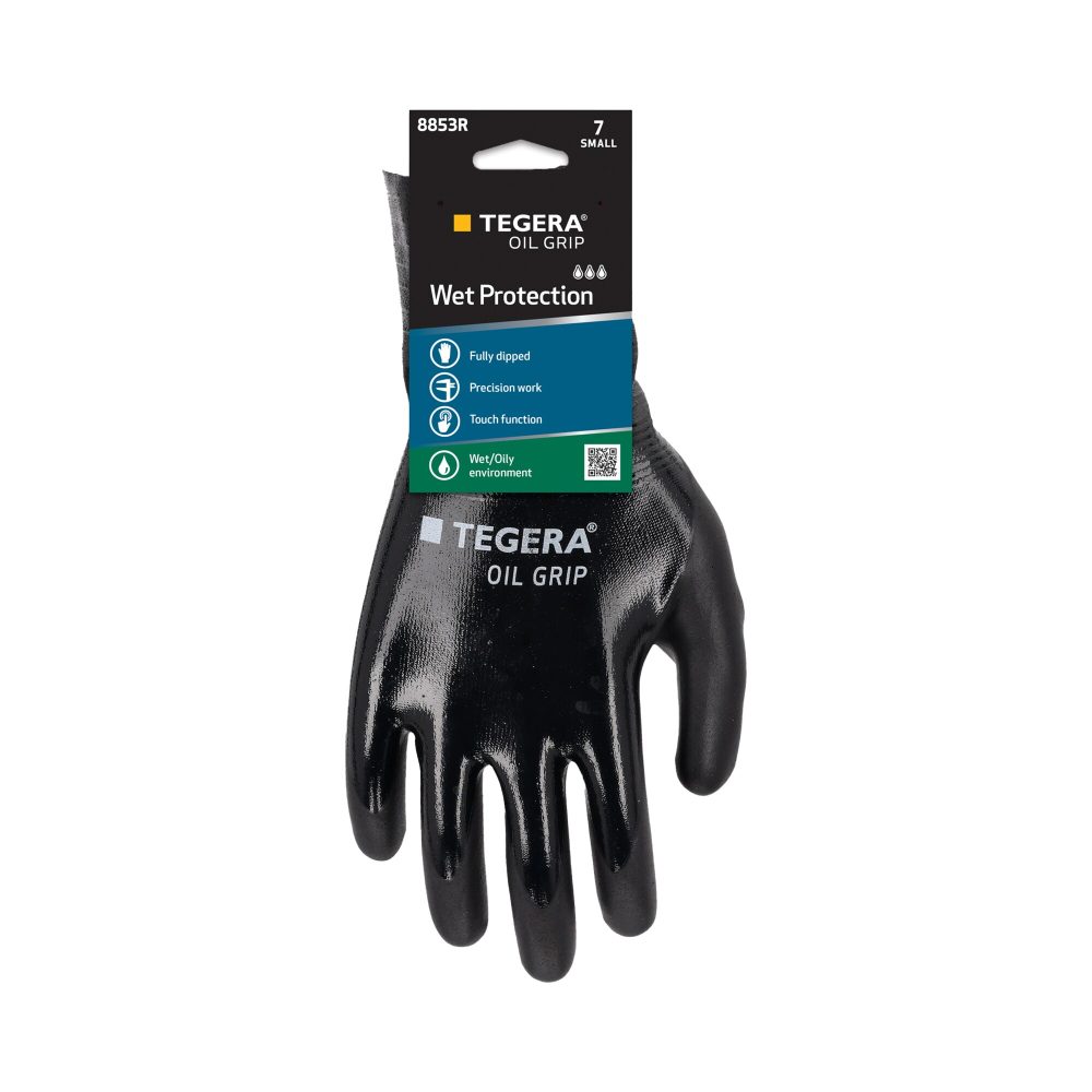 Kjøp Tegera Hanske, 8853R Oil Grip Nitril Hel, 3-dodet, Strl 10