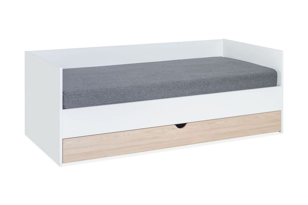 Stige Säng med Extrasäng 90x200 cm Vit/Trä/Natur