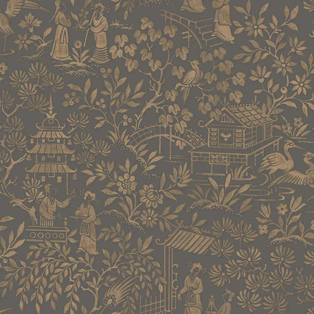 Tapet Dreamy Escape Oriental Garden 4272 Svart Konst & Historia