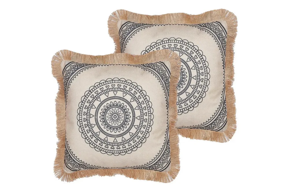 Prydnadskuddar Agrimony set om 2 Beige/svart