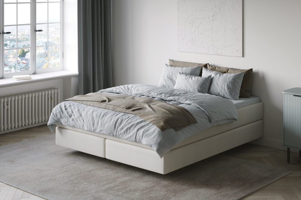 HVILA Premium Kontinentalsäng 180x200 cm med svävande effekt utan bäddmadrass