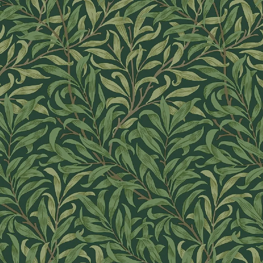 William Morris At Home Willow Bough Deep Green 124247 Grön Tapet | Stuvbutiken
