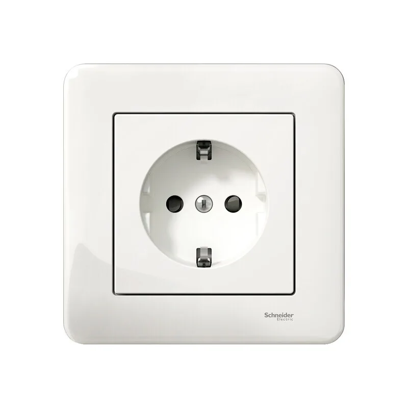 Schneider Electric Exxact WDE008276 Vägguttag infällt, jordat, 1-vägs, löstagbar ram