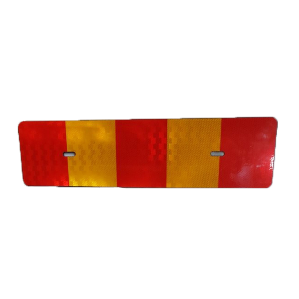 REFLEXPLÅT BENDERS BETONGGRIS RÖD/GUL, 600X150X5MM