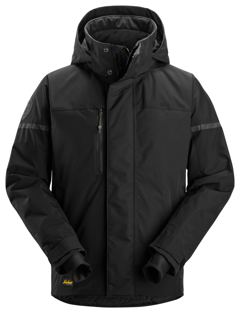 JACKA SNICKERS WORKWEAR VATTENTÄT FODRAD AW, SVART STL M