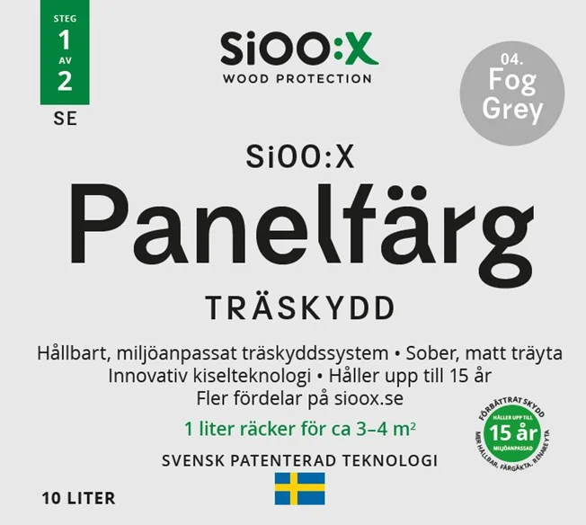 SiOO:X Panelfärg Träskydd - 10L - Fog Grey 04
