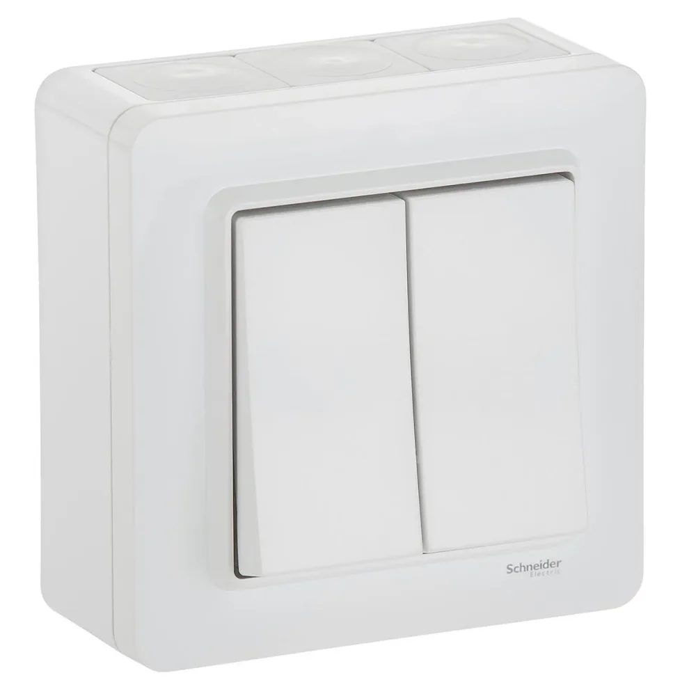 Schneider Electric WDE002974 Strömbrytare utvändig, IP44, vit Kron