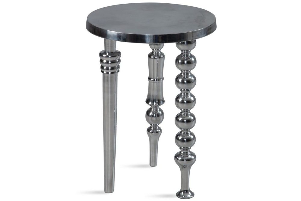 Sido bord Wohnling Metall Rund 44 cm med 3 Olika Ben Modern