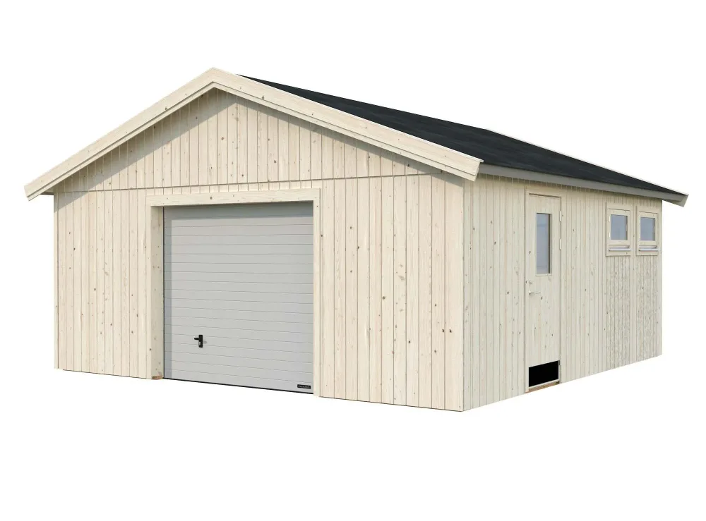 Palmako Andre Garage 32,1 m²/inv. 28,5 m², med port, obehandlad