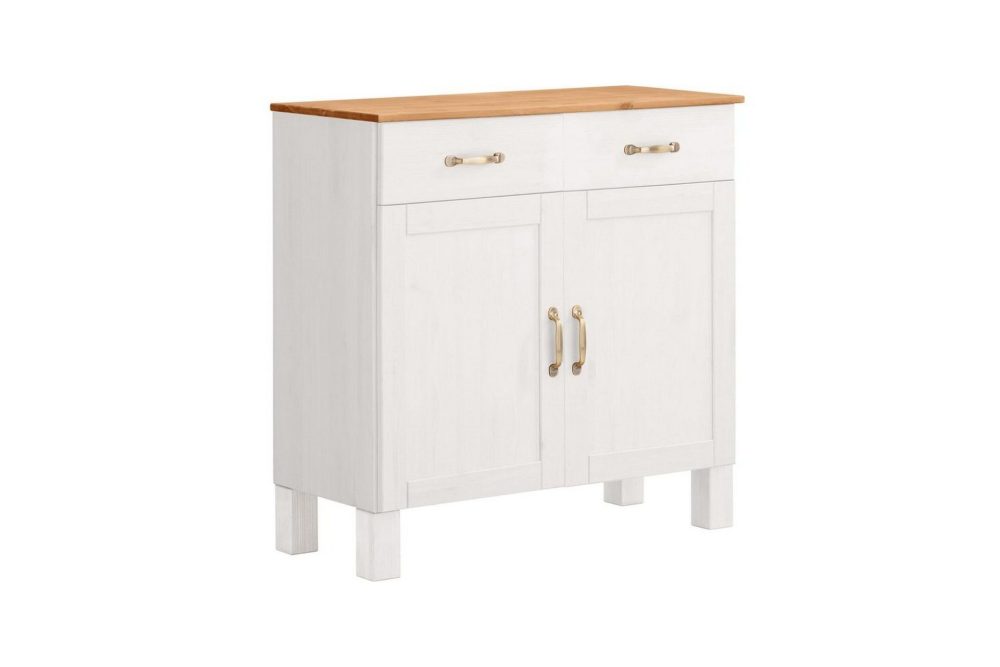 Skänk Alby 85x38x85 cm, Vit/Honung