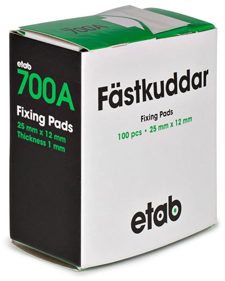 etab 700A2512Vit Fästkuddar 25x12 mm, 100-pack