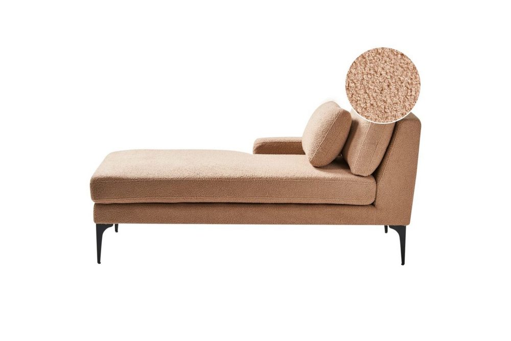 Schäslong Ewron Beige, svart, Högervänd