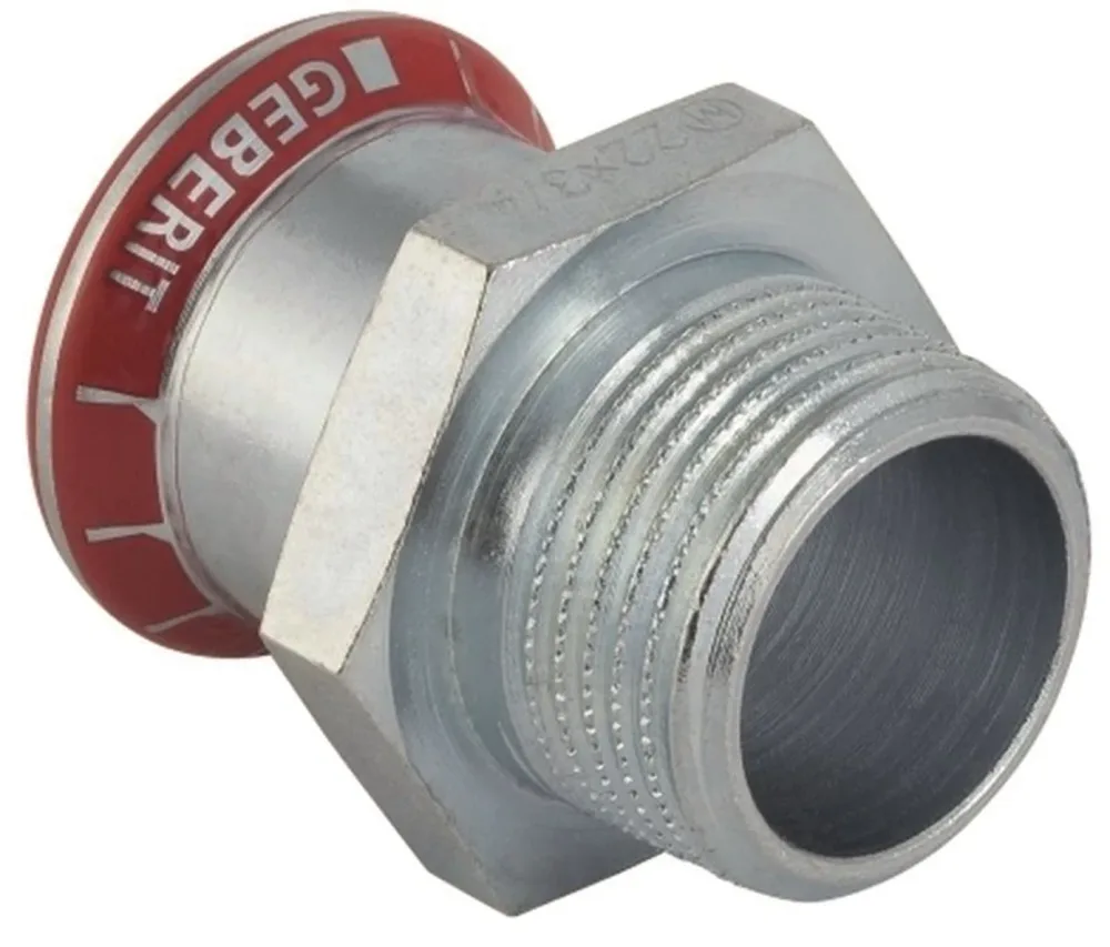 Geberit 1551019 Övergångsmuff utv. gänga, elförzinkad 15 x 10 mm