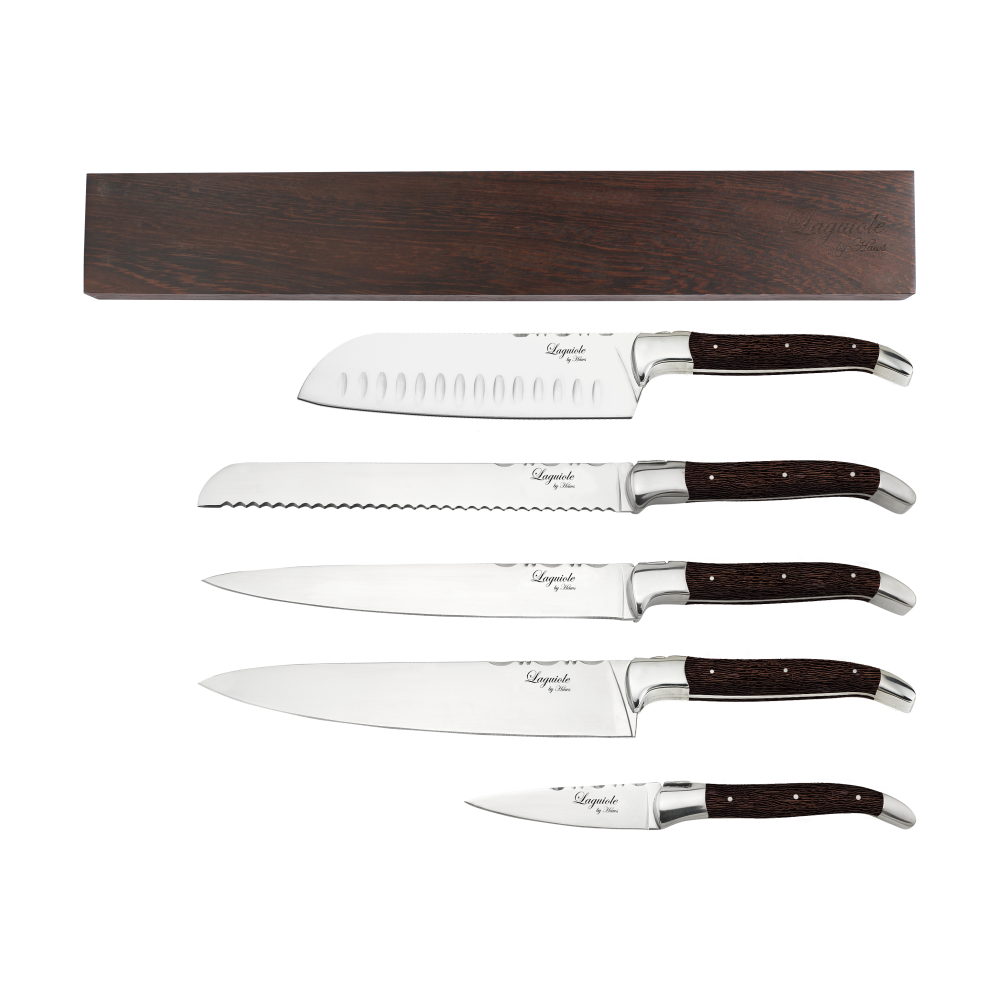 Laguiole by Hâws knivset med magnetlist 6-delar, Wengé