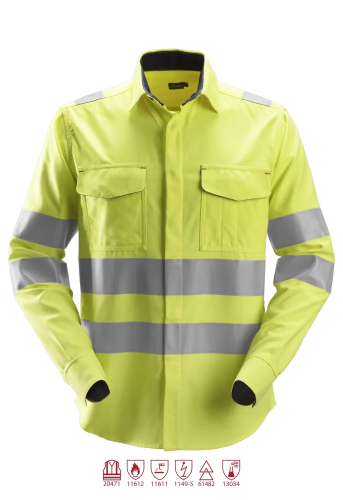 Snickers Workwear 8565 ProtecWork Svetsskjorta varsel, gul 3XL