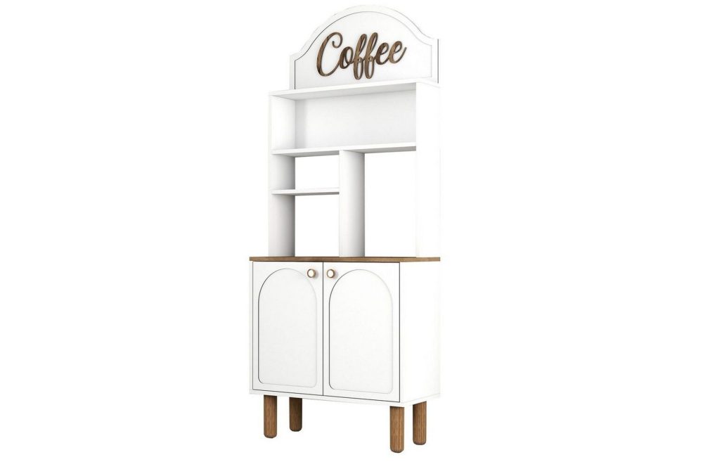 Kaffebarskåp Två Vit / Ek