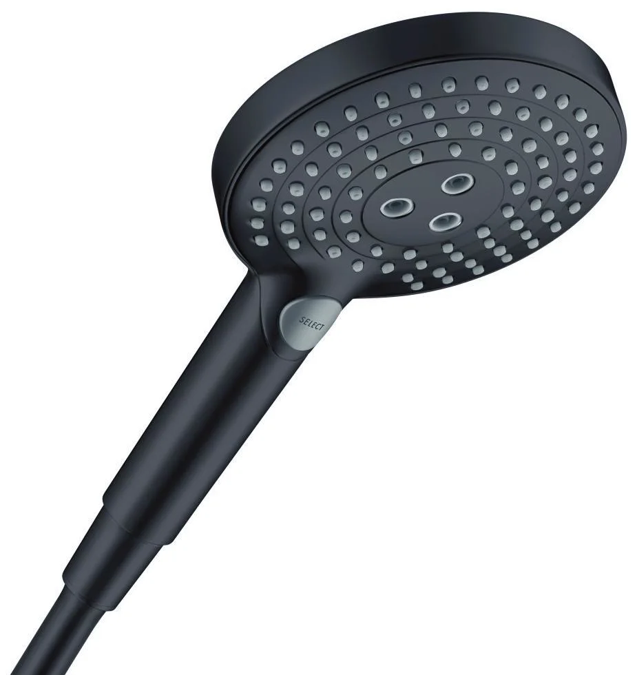 Hansgrohe Raindance Select S120 26530670 Handdusch 3 stråltyper, Ø125 mm, mattsvart