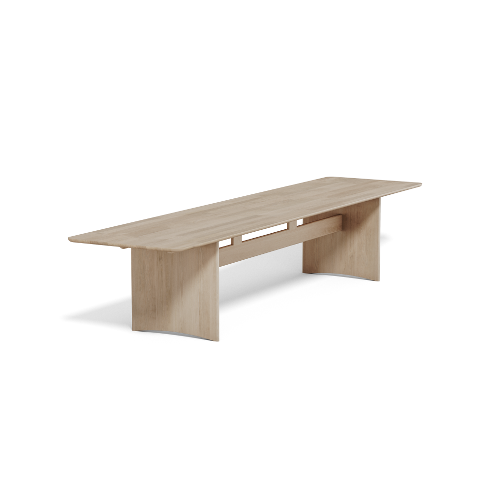 Alt bord 90x385 cm ek, Ljus mattlack