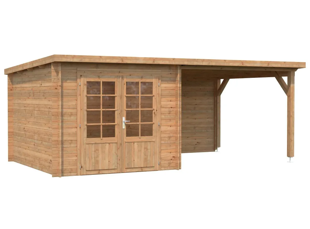 Palmako Ella Stuga 15,9 m²/inv. 6,9+8,2 m², utan golv, brun, impr.