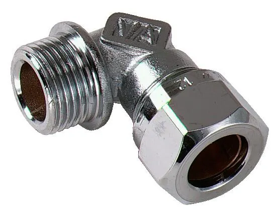 Vatette FG035053420 Vinkelkoppling 90°, förkromad, utv gänga 15 mm x G10 - Bild 2