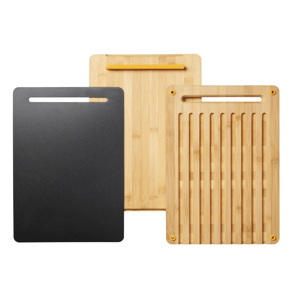 Fiskars Functional Form Skärbräda bambu, 3 delar