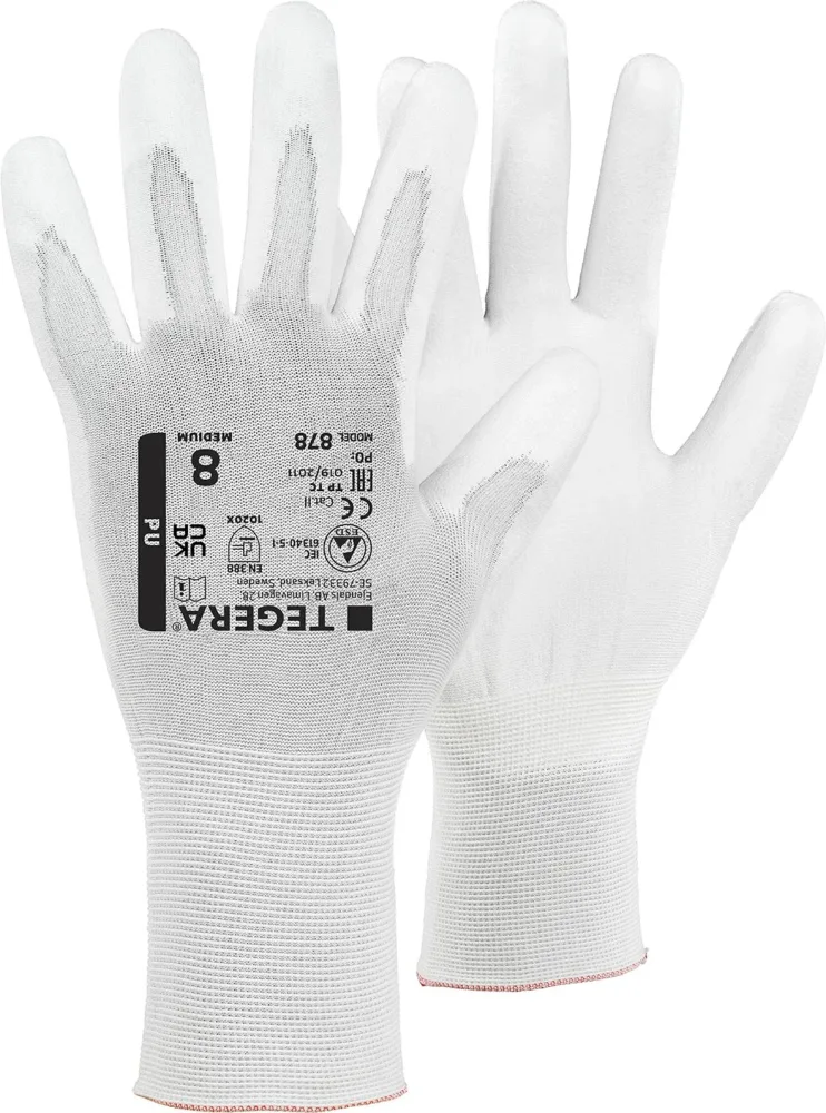Tegera 878 Montagehandske vit 8