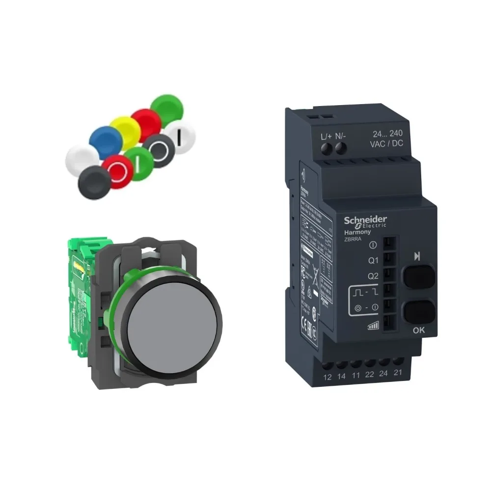 Schneider Electric XB5RFA02 Tryckknappspaket trådlös, utan batteri Programmerbar, grön knapp