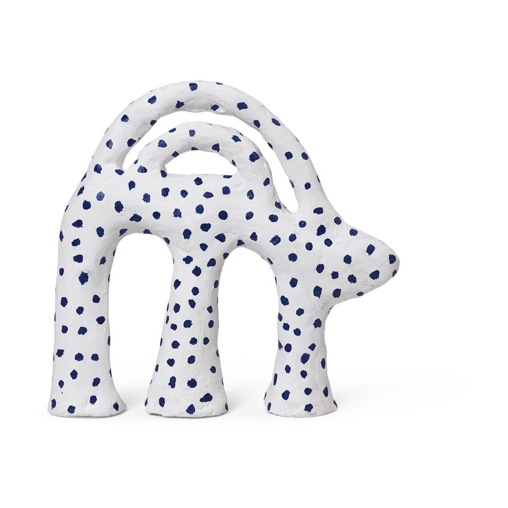 Mumbo skulptur 14,5x18,5 cm, White-blue